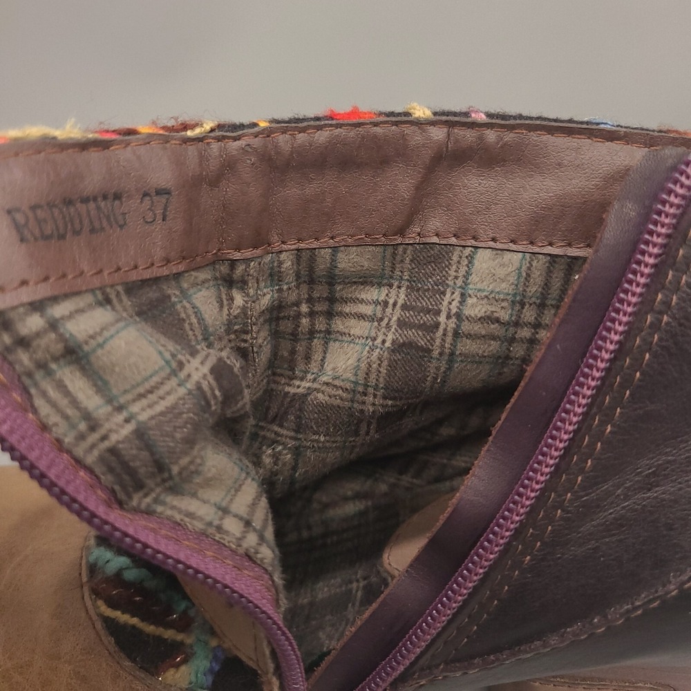 Multi-Color Patterned Leather Strap Ankle Boot - image 10